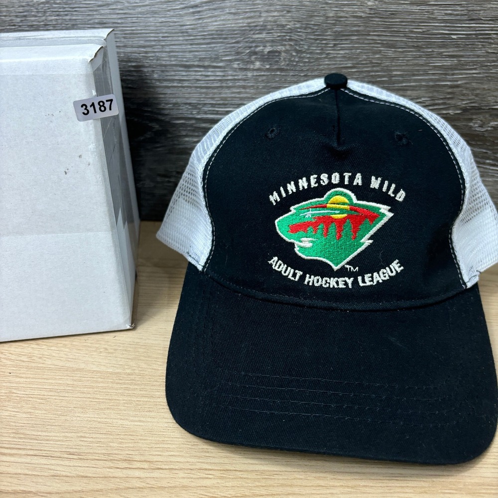 Minnesota Wild Hat Cap Snap Back Black Adult Hockey League Adjustable - Picture 9 of 9